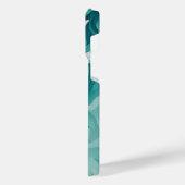 Dromerige aquarel bloempatroon Blauwgroen - Elegan iPhone Hoesje (Linkerkant)