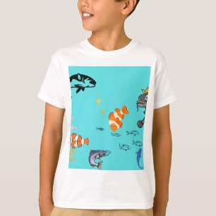 Dromerige aquarel vis T-shirt ontwerp