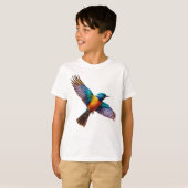 Dromerige aquarel vogel T-shirt (Voorkant volledig)