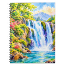 Dromerige Aquarel Waterval Paradijs