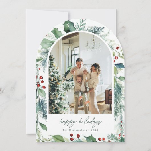 Dromerige Arch Vakantie Waterverf Kerst Kaart (Voorkant)