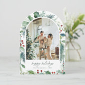 Dromerige Arch Vakantie Waterverf Kerst Kaart (Staand voorkant)