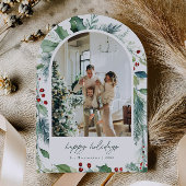 Dromerige Arch Vakantie Waterverf Kerst Kaart