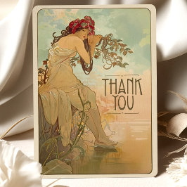 Dromerige Art Nouveau Dankjewel Card Kaart