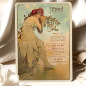 Dromerige Art Nouveau Wedding Menu Kaart