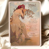 Dromerige Art Nouveau Wedding Menu Kaart