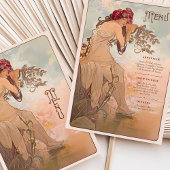 Dromerige Art Nouveau Wedding Menu Kaart