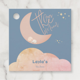 Dromerige Baby Over The Moon Baby shower Favoriete Bedankjes Labels
