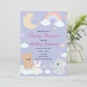 Dromerige babyshower uitnodiging (Staand voorkant)