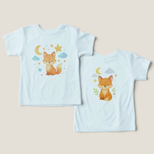 Dromerige babyvos-bodysuit voor baby's (Ontwerp Voorkant & Achterkant)