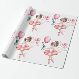 Dromerige ballerina in een verjaardagsfeestje cadeaupapier
