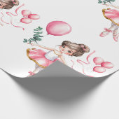 Dromerige ballerina in een verjaardagsfeestje cadeaupapier (Hoek)