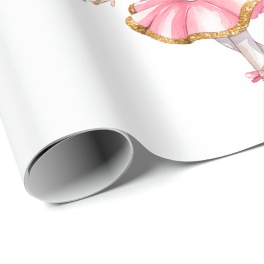 Dromerige ballerina in een verjaardagsfeestje cadeaupapier (Rol Hoek)