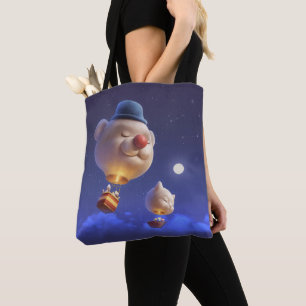 Dromerige ballonvaart: Lachende Bichon-hete luchtb Tote Bag