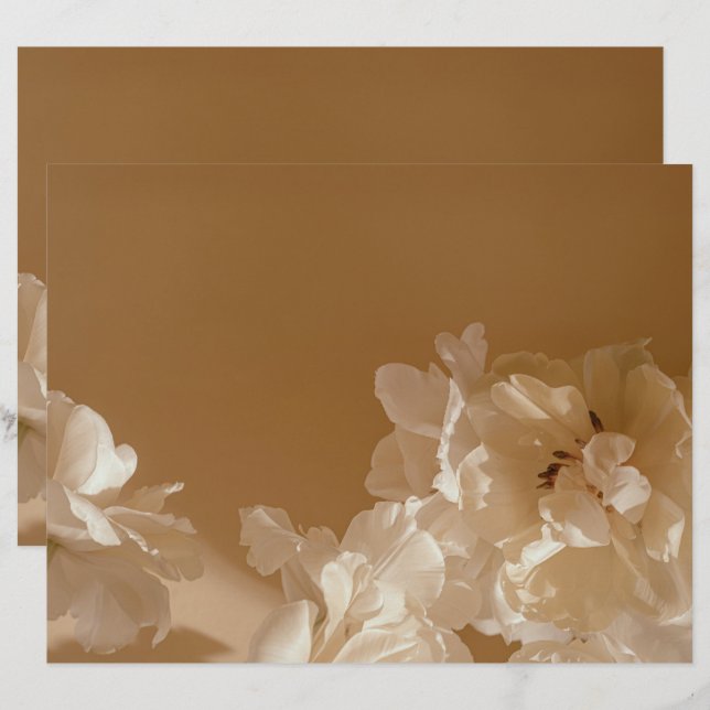 Dromerige beige bloemrijke Elegante Scrapbook Papi (Voorkant / Achterkant)