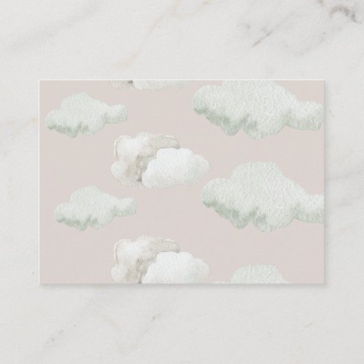 Dromerige beige hemel stuurde geslachtsonthulling informatiekaartje (Achterkant)