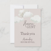 Dromerige beige neutrale hemel stuurde geslachtson bedankkaart (Voorkant)