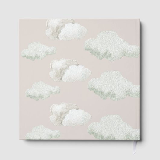 Dromerige beige neutrale hemel stuurde geslachtson gastenboek (Achterkant)