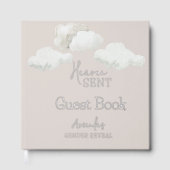 Dromerige beige neutrale hemel stuurde geslachtson gastenboek (Voorkant)