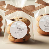 Dromerige beige neutrale hemel stuurde geslachtson ronde sticker