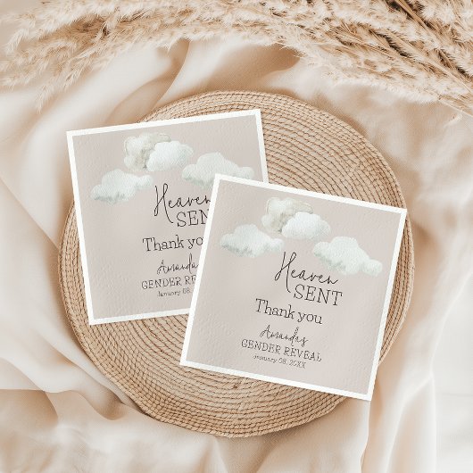 Dromerige beige neutrale hemel stuurde geslachtson servet