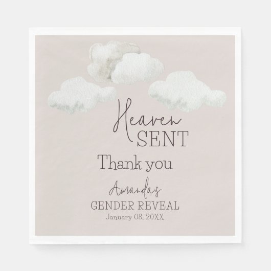 Dromerige beige neutrale hemel stuurde geslachtson servet (Voorkant)