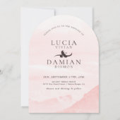 Dromerige Berg Waterverf Foto bruiloft Kaart (Voorkant)