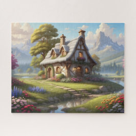 Dromerige bergcottage aan beek legpuzzel