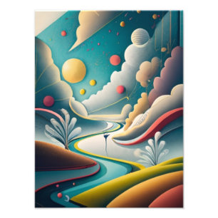 Dromerige berglandschap in Pastel Hues Foto Afdruk