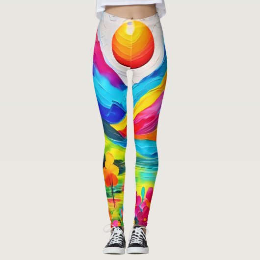 Dromerige bergmajesteit-schilderij leggings (Voorkant)