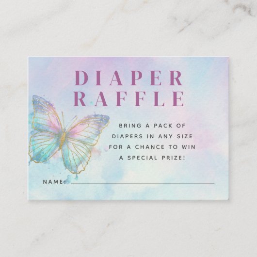 Dromerige betoverde vlinder luier Raffle Informatiekaartje (Voorkant)