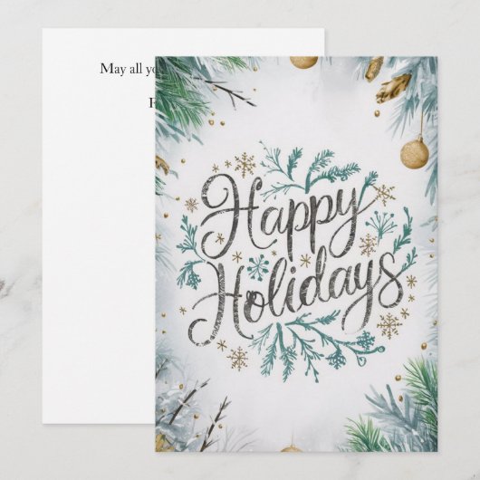 Dromerige betoverde wensen gelukkige winter feestdagenkaart (Voorkant / Achterkant)