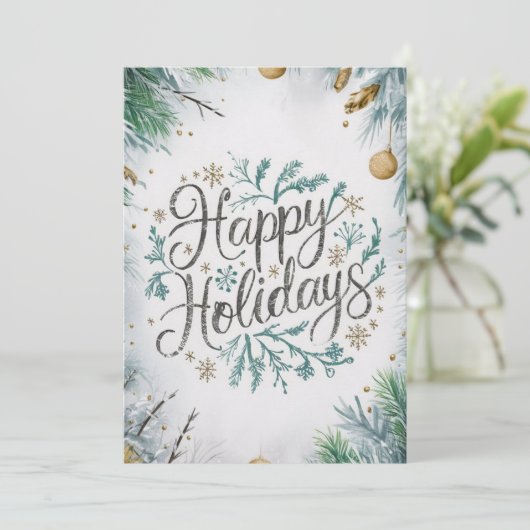 Dromerige betoverde wensen gelukkige winter feestdagenkaart (Staand voorkant)