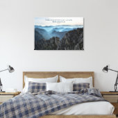 Dromerige Blauwe Bergen Psalmen 121 Quote Canvas Afdruk (Insitu (Slaapkamer))