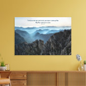 Dromerige Blauwe Bergen Psalmen 121 Quote Canvas Afdruk (Insitu (Woonkamer))