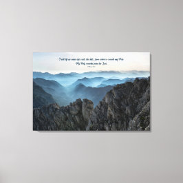 Dromerige Blauwe Bergen Psalmen 121 Quote Canvas Afdruk