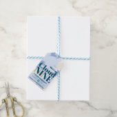 Dromerige Blauwe Cloud Nine Bruidsmeisje Chic Cadeaulabel (Met Touw)