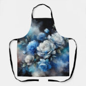 Dromerige Blauwe en Witte Rozen Schort (Voorkant)