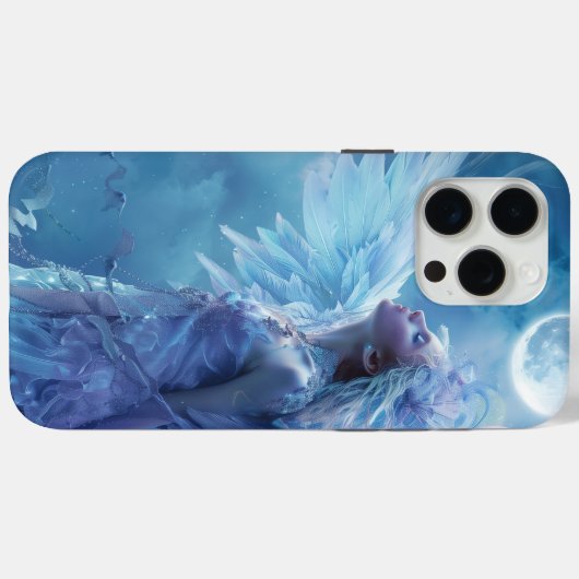 Dromerige blauwe engel en maan Case-Mate iPhone case (Achterkant (horizontaal))