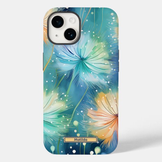 Dromerige Blauwe Gele Paardebloemen iPhone / iPad  Case-Mate iPhone Case (Achterkant)