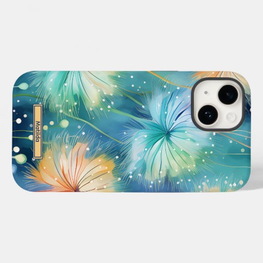 Dromerige Blauwe Gele Paardebloemen iPhone / iPad  Case-Mate iPhone Case (Achterkant (horizontaal))