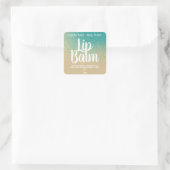 Dromerige blauwe glitter op Kraft lippenbalsem lab Vierkante Sticker (Tas)