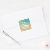 Dromerige blauwe glitter op Kraft lippenbalsem lab Vierkante Sticker (Envelop)