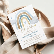 Dromerige Blauwe Gouden Boho Baby Shower