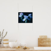 Dromerige Blauwe Iris Bloemige Muur Kunst Poster (Keuken)