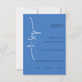 Dromerige Blauwe Kalligrafie  RSVP Kaartje
