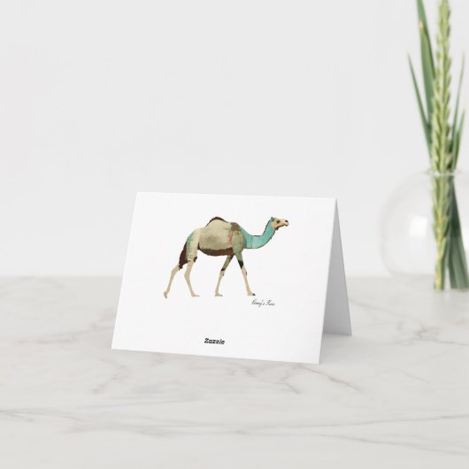 Dromerige Blauwe Kamelen Notecard Kaart (Achterkant)