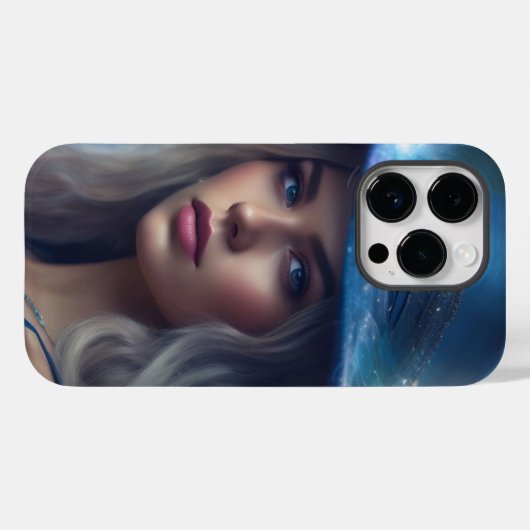 Dromerige Blauwe Marmeren iPhone Case (Achterkant (horizontaal))
