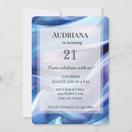  Dromerige Blauwe Paarse Verjaardag Kaart (Voorkant)