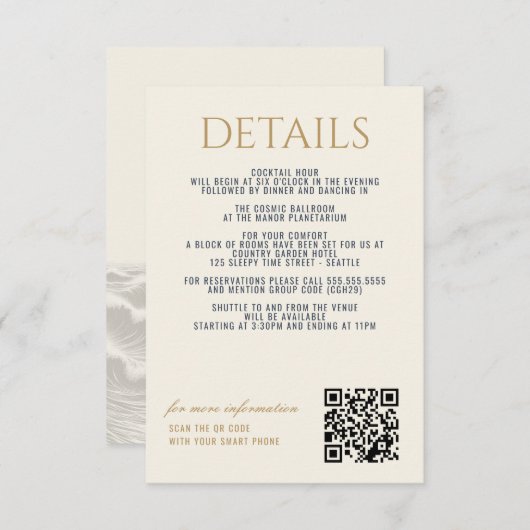 Dromerige Blauwe Palmbomen Bruiloft Informatiekaartje (Voorkant / Achterkant)